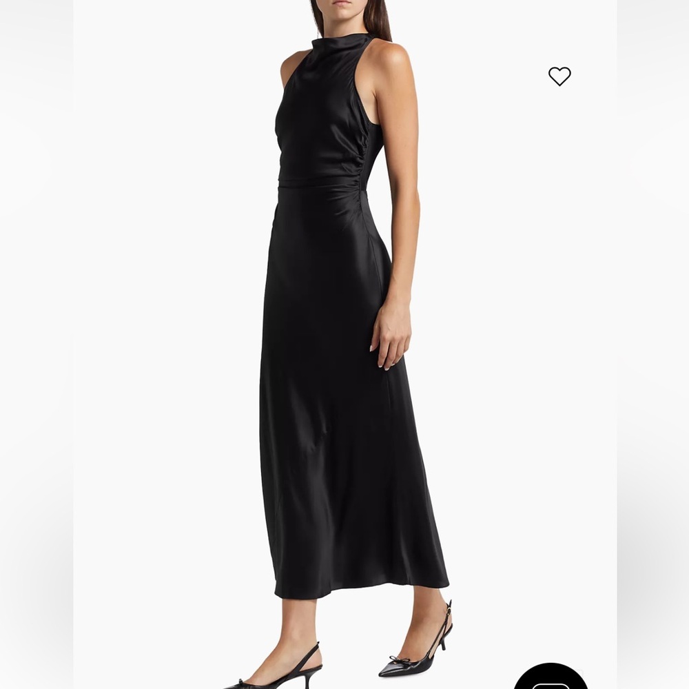 Reformation Black Casette Silk Dress